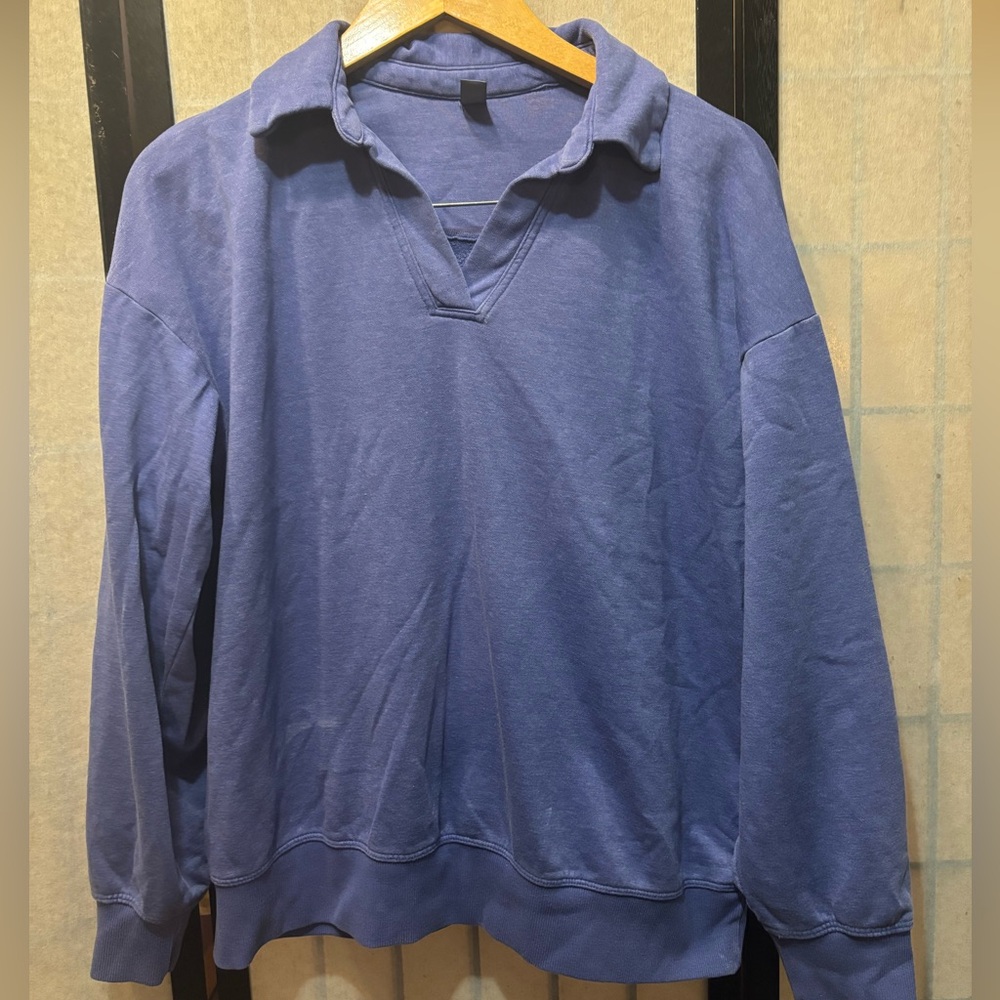 JOE FRESH ACTIVE Cotton Blend Pullover Super Soft Collared Sweatshirt